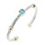 Two-Tone-With-Aqua-Stone-4MM-Cable-Cuff-Bracelets-Aqua Blue