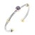 Two-Tone-With-Purple-Stone-4MM-Cable-Cuff-Bracelets-Purple