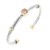 Two-Tone-With-Topaz-Stone-4MM-Cable-Cuff-Bracelets-Topaz