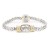 Two-Tone-Plated-Clear-Color-Cable--Bracelets,-7.5''L-Clear