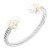 Two-Tone-With-White-Color-Stone-7MM-Cable-Cuff-Bracelets.-White