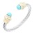 Two-Tone-With-Turquoise-Color-Stone-7MM-Cable-Cuff-Bracelets.-Turquoise