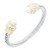 Two-Tone-With-White-Color-Stone-7MM-Cable-Cuff-Bracelets.-White