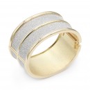Gold Plated With Gliter Hinged Bangles
