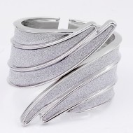 Rhodium Plated with Glitter Bangle Bracelets