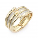 Gold Plated Hinged Bangle with Glitter Hinged Wide Bangle Bracelet Evening Party Bling Gold Plated Fashion Jewelry For Woman