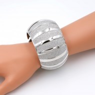 Rhodium Plated with Hinged Glitter Bracelets