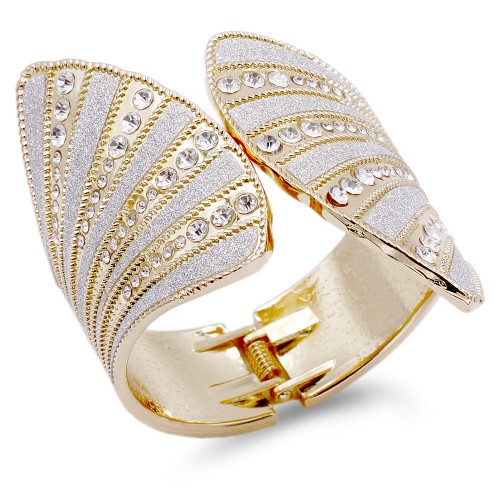 Gold Plated with Glitter Bangle Bracelets