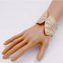 Gold Plated with Multi-Color Glitter Bangle Bracelets