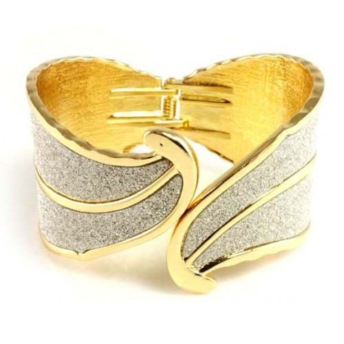 Gold Plated with Glitter Bangle Bracelets