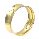 Gold Plated Glitter Hinged Bangle Bracelets Fashion Jewelry for Woman 7.5"