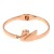 Rose-Gold-Plated-with-Swan-Shaped-Hinged-Bangles-Bracelet-for-Women-Jewelry-Rose Gold