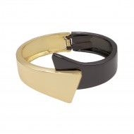 Gold & Black Plated with Hinged Bangles Bracelet