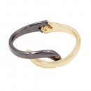 Gold & Black Plated with Enamel Hinged Bangles