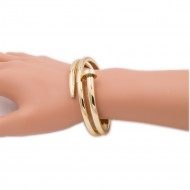 Gold Plated with Hinged Bangles Bracelet