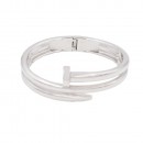 Rhodium Plated with Hinged Bangles Bracelet