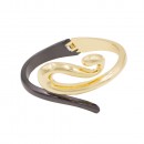 Gold & Black Plated with Snake Hinged Bangle Bracelet