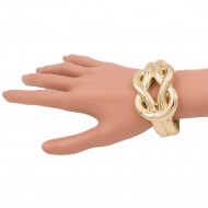Gold Plated with Hinged Bangle Bracelet