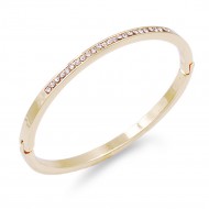 Gold Plated with Crystal Hinged Bangle