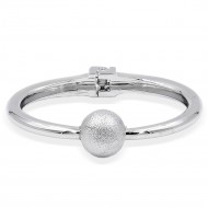 Rhodium Plated Hinged Bangles