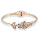 Gold Plated Dolphin with Crystal Hinged Bangles
