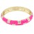 Gold-Plated-With-Fushia-Color-Enamel-Hinged-Bangles-Bracelets-Fuchsia