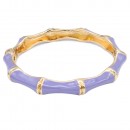 Gold Plated With Pink Color Enamel Hinged Bangles Bracelets