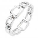 Rhodium Plated Hinged Bangle Bracelets