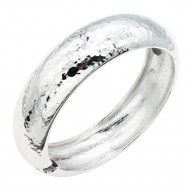 Rhodium Plated Hinged Bangle Bracelets