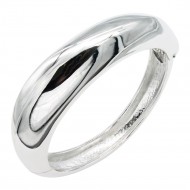 Rhodium Plated Hinged Bangle Bracelets