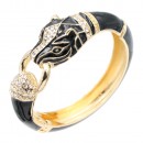 Gold Plated White Color Hinged Bangle Bracelets