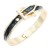 Gold-Plated-With-Black-Color-Enamel-Hinged-Bangles-Bracelets-Gold