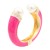 Gold-Plated-With-Fushcia-Color-Enamel-Hinged-Bangles-Bracelets-Gold