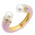Gold-Plated-With-Light-Pink-Color-Enamel-Hinged-Bangles-Bracelets-Gold