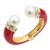 Gold-Plated-With-Light-Red-Color-Enamel-Hinged-Bangles-Bracelets-Gold