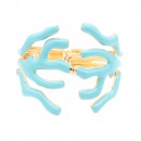Gold Plated With Blue Color Enamel Hinged Bangles Bracelets Gold Plated With Blue Color Enamel Hinged Bangles Bracelets