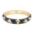 Gold-Plated-With-Black-Enamel-Hinged-Bangles-Bracelets-Gold