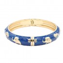 Gold Plated With White Color Enamel Hinged Bangles Bracelets Gold Plated With White Color Enamel Hinged Bangles Bracelets