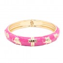 Gold Plated With White Color Enamel Hinged Bangles Bracelets Gold Plated With White Color Enamel Hinged Bangles Bracelets