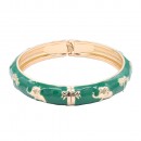 Gold Plated With White Color Enamel Hinged Bangles Bracelets Gold Plated With White Color Enamel Hinged Bangles Bracelets