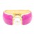 Gold-Plated-With-Fushcia--Color-Enamel-Hinged-Bangles-Bracelets-Gold