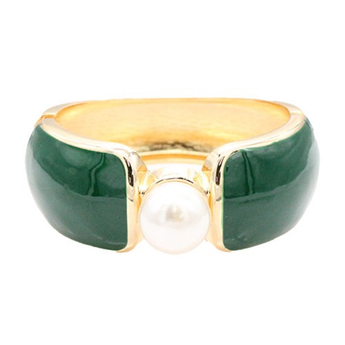 Gold Plated With Green Color Enamel Hinged Bangles Bracelets Gold Plated With Green Color Enamel Hinged Bangles Bracelets