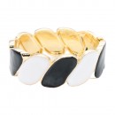 Gold Plated With White Color Enamel Hinged Bangles Bracelets Gold Plated With White Color Enamel Hinged Bangles Bracelets