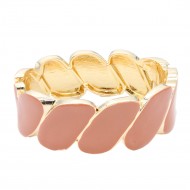 Gold Plated With Brown Color Enamel Hinged Bangles Bracelets