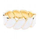 Gold Plated With White Color Enamel Hinged Bangles Bracelets Gold Plated With White Color Enamel Hinged Bangles Bracelets