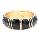 Gold Plated With White Color Enamel Hinged Bangles Bracelets Gold Plated With White Color Enamel Hinged Bangles Bracelets