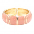 Gold Plated With White Color Enamel Hinged Bangles Bracelets Gold Plated With White Color Enamel Hinged Bangles Bracelets