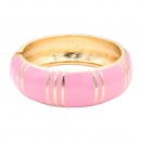 Gold Plated With White Color Enamel Hinged Bangles Bracelets Gold Plated With White Color Enamel Hinged Bangles Bracelets