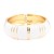 Gold-Plated-With-White-Color-Enamel-Hinged-Bangles-Bracelets-Gold