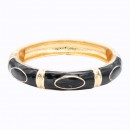 Gold Plated With Black Color Enamel Hinged Bangles Bracelets Gold Plated With Black Color Enamel Hinged Bangles Bracelets